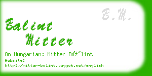 balint mitter business card